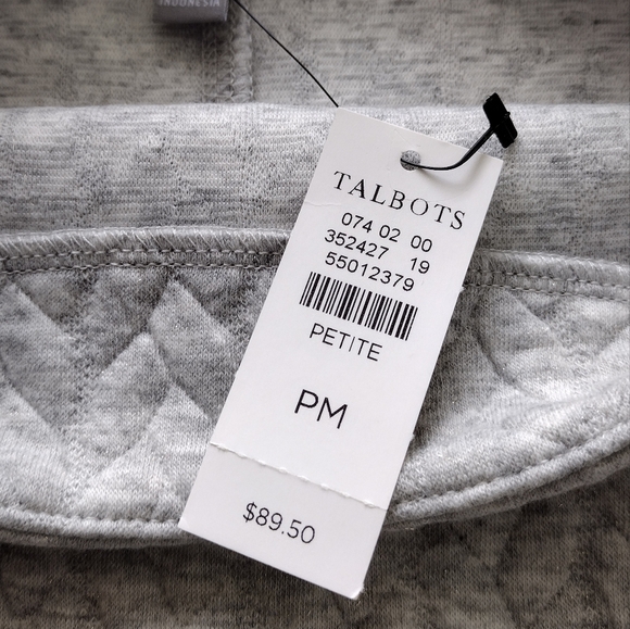 NWT Talbots Petite Metallic Pullover Long Sleeve Boat Neck Quilted Sweater Sz Mp - Picture 12 of 15